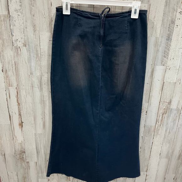 Vintage Patty USA Cinch Waist Mermaid Maxi Denim Stretch Skirt Y2K Grunge Small - Picture 4 of 6